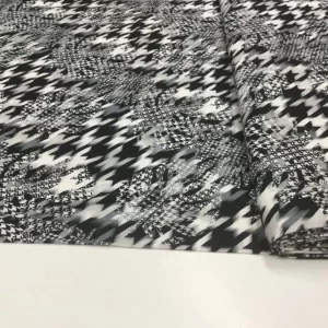Fekete-fehér mintás rugalmas pamut